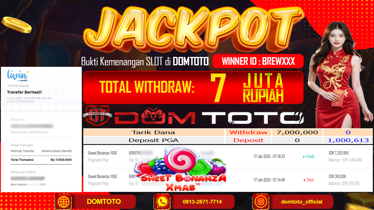 JACKPOT SLOT SWEET BONANZA XMAS 17 JANUARI 2025